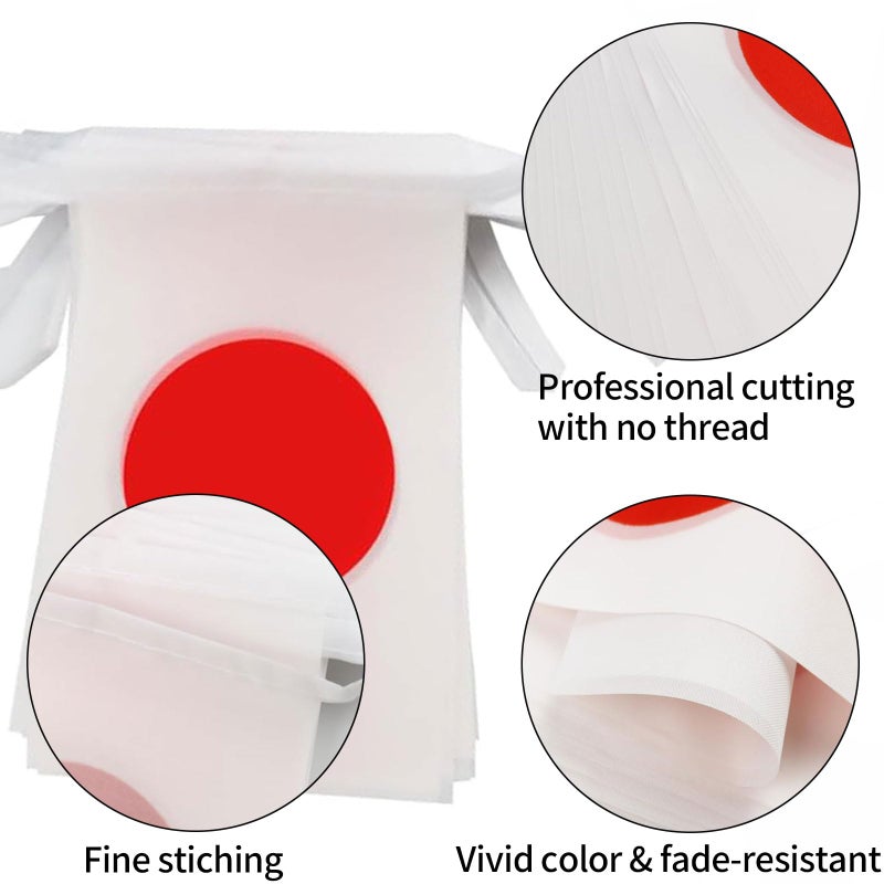 mflagperft Japan Flag Japanese Flag, Small String Japan Flags Mini Japanese Flags Banner, Used for Party School Sports Events Patriotic Festival Decorations - Image 5